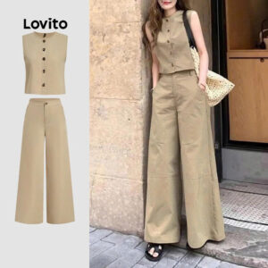 Lovito Áo thun hoặc quần đơn giản mùa xuân/hè